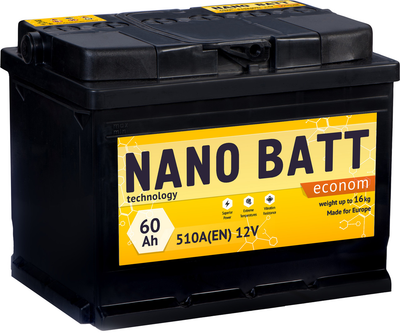 Акумулятор NANO BATT Econom 60Ah 510A(EN) 12V