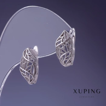 Серьги Xuping 16х8мм родий, ida55677