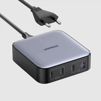 Зарядное устройство настольное Ugreen Nexode 100W GaN 1xUSB-A+3xUSB-C Power Delivery Grey (YM1577)
