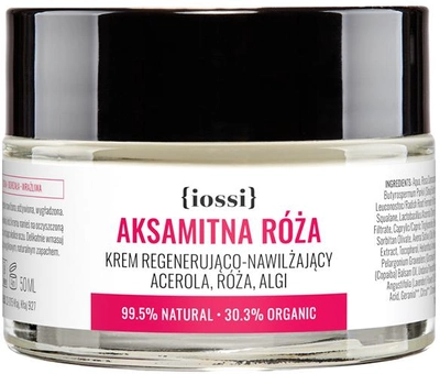 Крем Iossi Aksamitna Róża відновлювальний і зволожувальний для обличчя з ацеролою трояндою та алгі 50 мл (5907222501016)