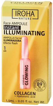 Ampułka do twarzy Iroha nature Instant Flash Illuminating Face Ampoule rozświetlająca z kolagenem i kwasem hialuronowym 1.5 ml (8436036434786)