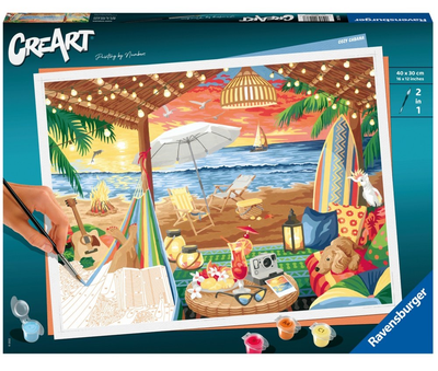 Malowanie po numerach Ravensburger CreArt Plaża 40 x 30 cm (4005556202768)