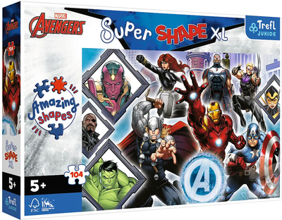 Puzzle Trefl Super Shape XL Twoi ulubieni Avengers 60 x 40 cm 104 elementów (5900511500189)