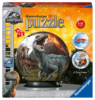 Puzzle 3D Ravensburger Kula Jurassic World 13 x 5 cm 72 elementy (4005556117574)