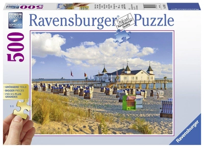 Puzzle Ravensburger Beach Baskets In Ahlbeck 49 x 36 cm 500 elementow (4005556136520)