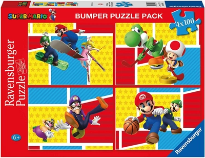 Набір пазлів Ravensburger Super Mario 4 x 100 деталей (4005556051953)