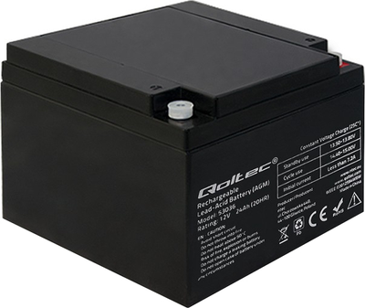 Akumulator Qoltec AGM 12V 24Ah max 360A (5901878530369)