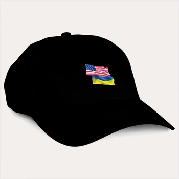 Кепка MALFINI "Прапор США та Прапор України" U Чорний (MD-31-1309-38-14)
