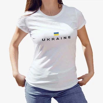 Футболка жіноча JHK "Ukraine прапор України" XXL Білий (MD-20-1075-28-11)