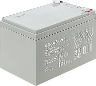Акумуляторна батарея Qoltec AGM 12V 14Ah max. 210A 53045 (5901878530451)