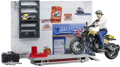 Warsztat motocyklowy Bruder z figurkami (4001702621025)