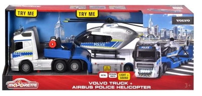 Zestaw do zabawy Majorette Volvo Ciężarówka i policyjny helikopter (3467452068861)