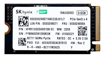 SSD SK hynix BC711 Pyrite 512GB M.2 2242 PCIE Gen3 x4 NVME OEM