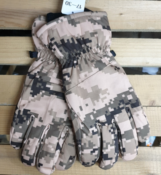 Перчатки водонепроницаемые на меху с сенсорным эфектом, мужские зимние перчатки Пиксель XXL