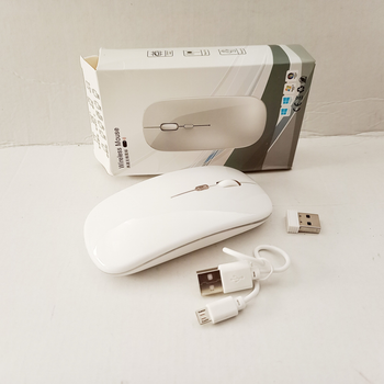 Мышка компьютерная Wireless Mouse White на аккумуляторе беспроводная с подсветкой