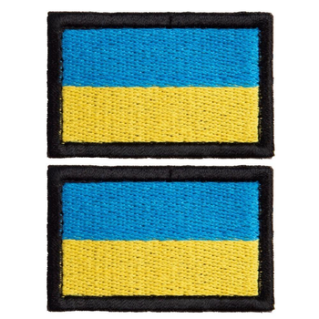 Набор шевронов 2 шт с липучкой Флаг Украины, вышитый патч 3,5х5,3 см (800029882) TM IDEIA