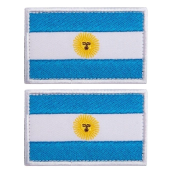 Набор шевронов 2 шт с липучкой Флаг Аргентина 5х8 см, вышитый патч (800029805) TM IDEIA