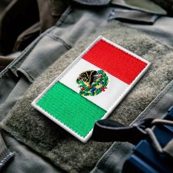 Набор шевронов 2 шт нашивка с липучкой Флаг Мексики 5х8 см, вышитый патч (800029802) TM IDEIA