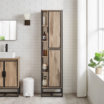 Шафа у ванну кімнату Loft_Apartament 45 х 30 х 180 см бежева чорна