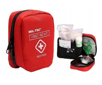 Аптечка тактична, Комплект першої допомоги Mil-Tec First Aid Pack Mini - червоний (16025810)