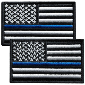 Набор шевронов 2 шт с липучкой Флаг Полиции США, вышитый патч 5х8 см (800029877) TM IDEIA