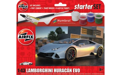 Сборная модель 1/43 спорткар Lamborghini Huracán EVO Стартовый набор Airfix A55007