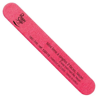 Пилка для нігтів Peggy Sage 2-Way Mini Nail File двостороння 180/240 рожева 1 шт (3529311221159)