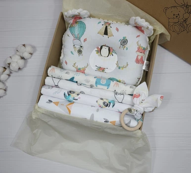 Набор пеленок для новорожденных a.l.babybox Звери индейцы и Звери индейцы Белый