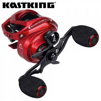 Катушка мультипликаторная KastKing Spartacus II под правую руку, max 8 кг, 7 + 1bb, 7,2:1 красная,SP2Red