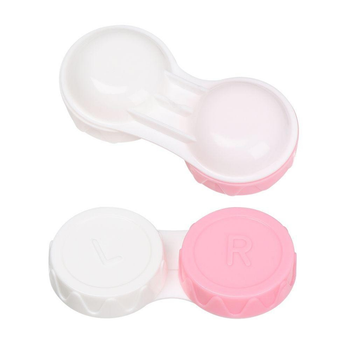 Пластиковый контейнер для хранения и очистки контактных линз, белый с розовым (75812549)