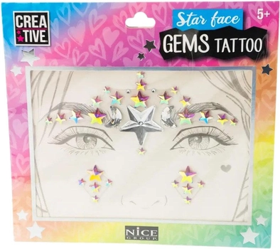 Zestaw do dekoracji twarzy Nice Star Face Gems Tattoo (8056779026057)