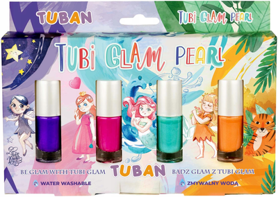 Набір лаків для нігтів Tuban Tubi Glam Перламутровий 4 шт (5901087034689)