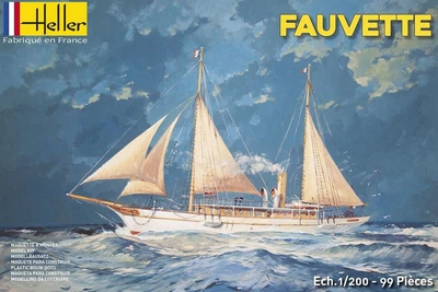 Сборная модель 1/200 французская морская яхта с паровым и парусным приводом Fauvette Heller 80612
