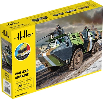 Сборная модель 1/35 бронированная машина VAB 4x4 Ukraine Стартовый набор Heller 57130