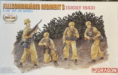 Сборная модель 1/35 германские фигуры Fallschirmjager полк 3 (Сицилия 1943) Dragon D6195