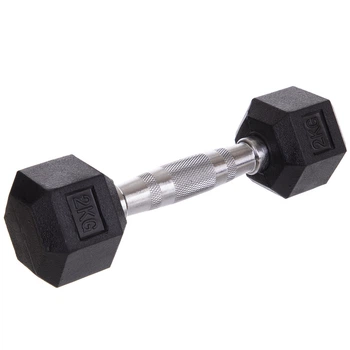 Гантель цельная шестигранная для фитнеса Zelart 8013-2 1шт вес 2кг