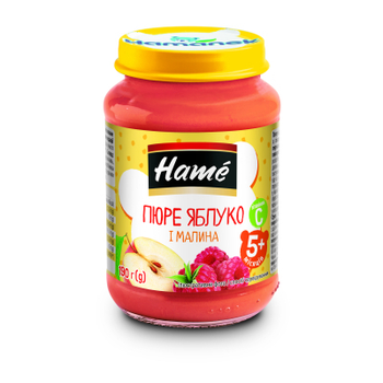 Дитяче пюре Hame яблуко та малина 190 г (8595139703783)