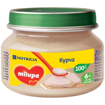 Детское пюре Milupa Цыпленок с 6 месяцев 80 г (5900852030215)
