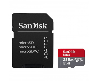 microSDXC (UHS-1) SanDisk Ultra 256Gb class 10 A1 (150MB/s) (adapter SD)