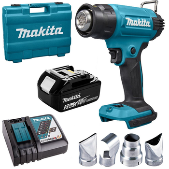 Фен технический аккумуляторный Makita DHG181RT (150-550 °C, 120-200 л/хв, LXT)