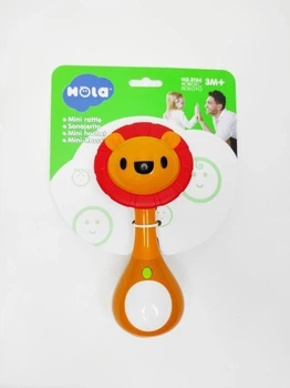 Погремушка Hola Toys 3134 грызунок мелодии звуки подсветка на листе 14 см × 5 см × 19 см коричневая