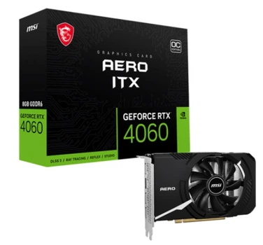 Видеокарта GF RTX 4060 8GB GDDR6 Aero ITX OC MSI (GeForce RTX 4060 AERO ITX 8G OC)