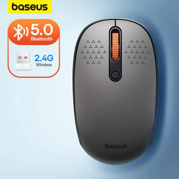 Бездротова (Bluetooth + 2,4G) безшумна миша Baseus F01B Grey (F01BG)