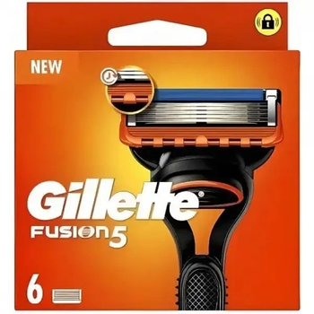 Змінні картриджі для гоління (леза касети) чоловічі Gillette Fusion 5 6 шт