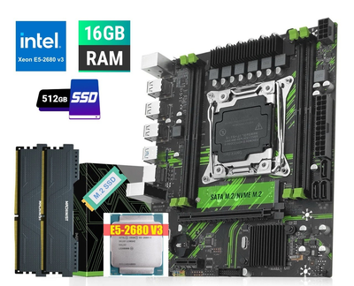 Комплект X99 V4 / Machinist X99 PR9 LGA 2011-3 / Intel Xeon E5-2680v3 2.5-3.3 GHz / 16GB DDR4 / SSD M.2 NVMe 512GB