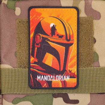 Шеврон The Mandalorian, 8х5 , на липучке (велкро), патч печатный