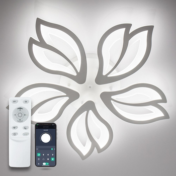 Люстра светодиодная потолочная LUMINARIA ASTRA 120W 5F APP 635/70 WHITE 220V IP20, LED светильник с пультом ДУ