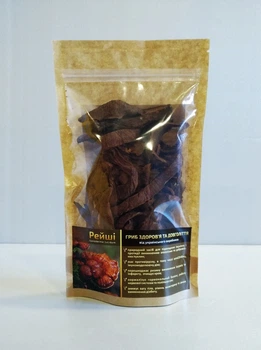 Гриб РЕЙШІ (Ganoderma Lucidum) сухий різаний (скибками), 30 г.