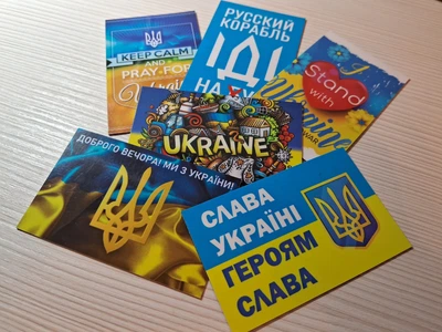 Магниты виниловый мягкий на холодильник ,6 штук Apriori, «Русский военный корабль иди на ....» , " Слава Україні ",Флаг Украины ,present from Ukraine , 399 вид