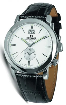 Часы наручные Seculus 9537.1.620 white, ss, black leather